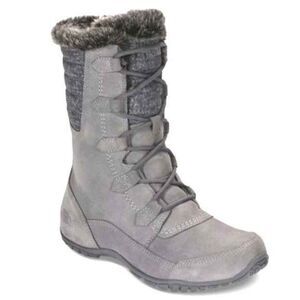 The North Face Nuptse Purna II Gray Women's Winter Boots Suede Faux Fur Size 9